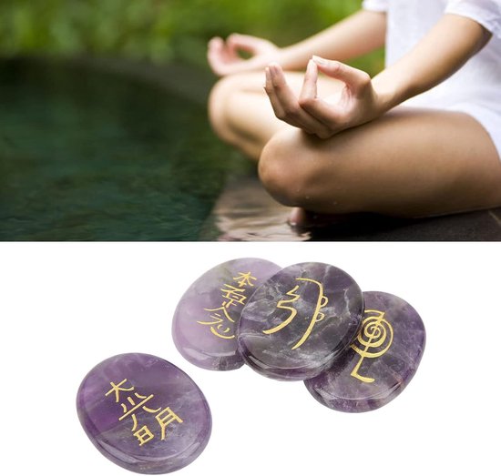 Allecto - Stenen voor Reiki - Chakra Kristallen - Gegraveerde Healing Crystals - Meditatie en Spirituele Balans - 4 stuks Reiki Symbolen Stenen, Chakra Kristallen, Gegraveerde Healing Crystals voor Meditatie en Spirituele Balans. van allecto — afbeelding 4