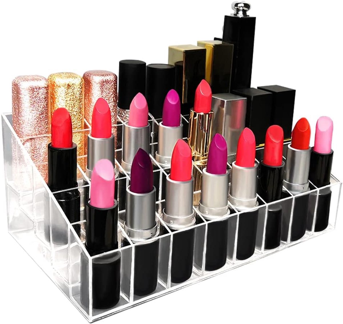 Arcyl Lipstick Organiser and Holder Cosmetic Organiser Transparent Stand 40 Places - ShopVlot
