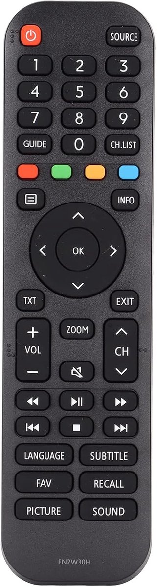 SnelShoppen - Vervangende Afstandsbediening voor Televisie - Geschikt voor Hisense 40A5100F EN2W30H - Hoge Kwaliteit, Ergonomisch, Gevoelige Knoppen,