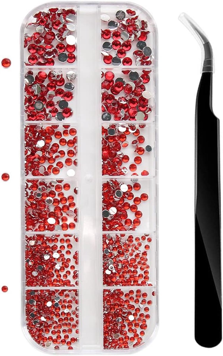 Nail Gems, Flat Back Crystal Rhinestones with Pick Up Tweezers for Nail and Face Art, Craft Decoration, 1500 Pcs, 3 - ShopVlot