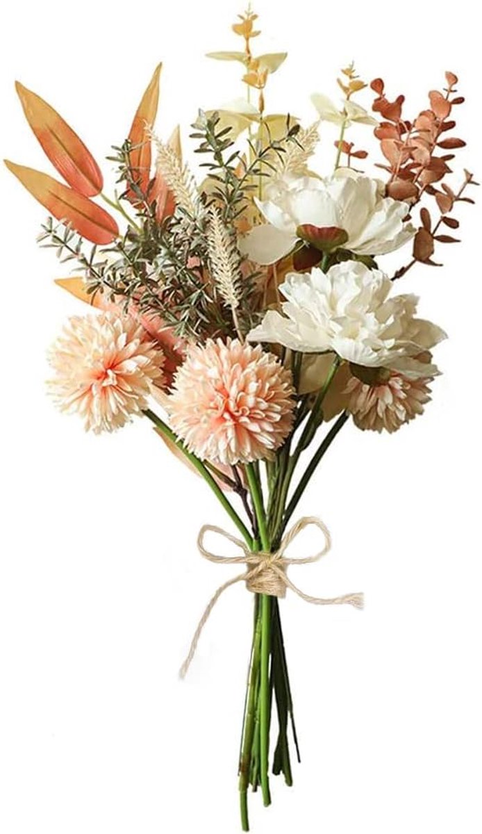 SnelShoppen - Kunstbloemen Hydrangea, Roze Kunstplanten, Zijde Bloemen Boeket, Kunstbloem Arrangementen voor Bruiloft, Huiskamer Decoratie, 6 Dahlia K