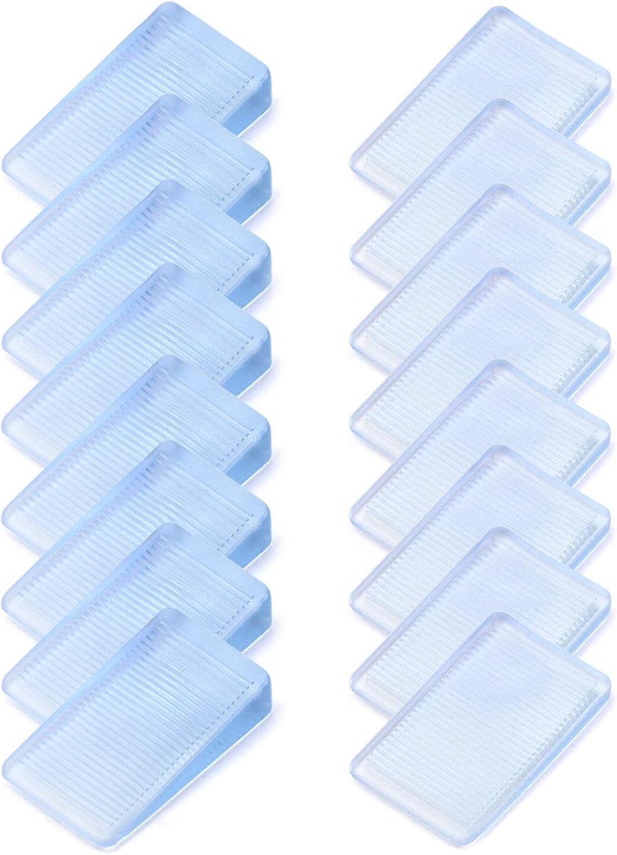 SnelShoppen - 16 x Meubelhulpstukken, 2-5mm en 2-10mm Hoogte, Plastic Wedges voor het Nivelleren van Kasten en Ladekasten, Transparant, Antislip, Stab