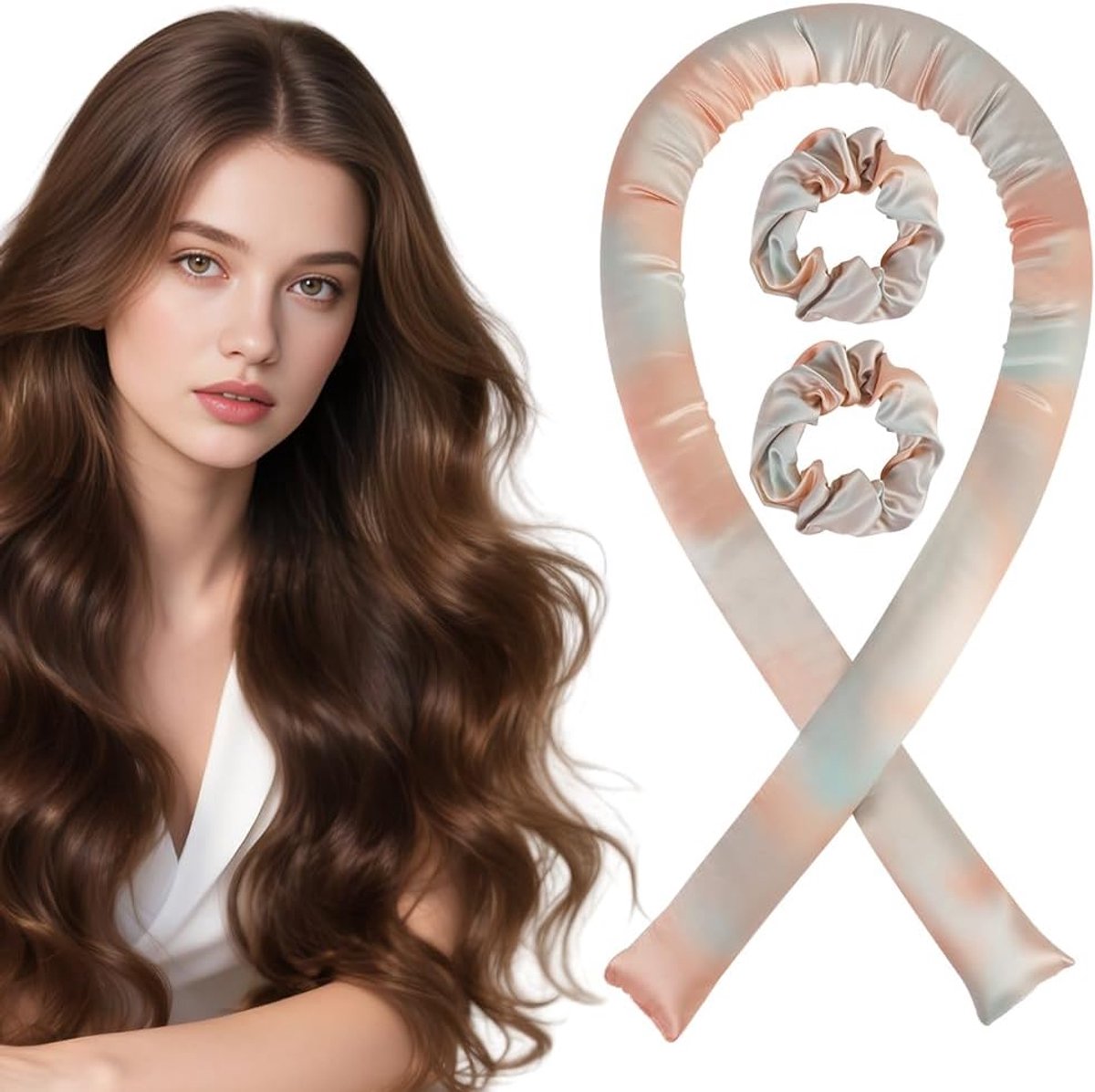 Haarrollers zonder warmte - 3 stuks satijnen krullers - voor volume - hittevrije krullen voor lang en medium haar - ShopVlot