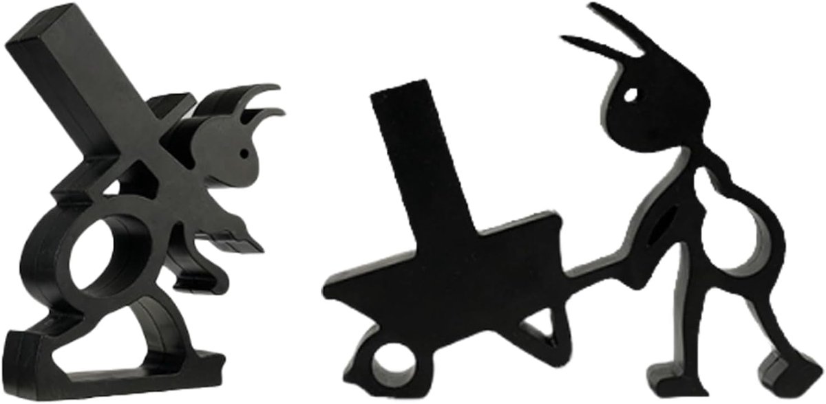 Pack of 2 black animal toilet paper holders, toilet paper holder, no drilling, toilet paper, storage for kitchen - ShopVlot