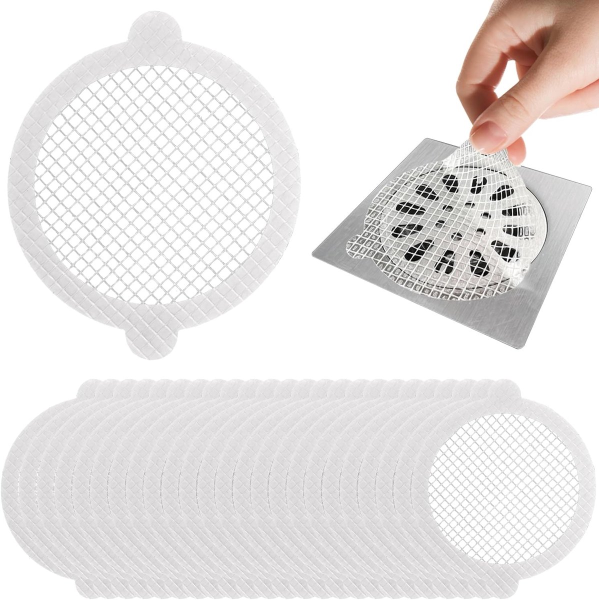 Afvalbak voor douches - 9cm rond - 25 stuks - waterdicht en lichtgewicht - voorkomt verstoppingen - ShopVlot
