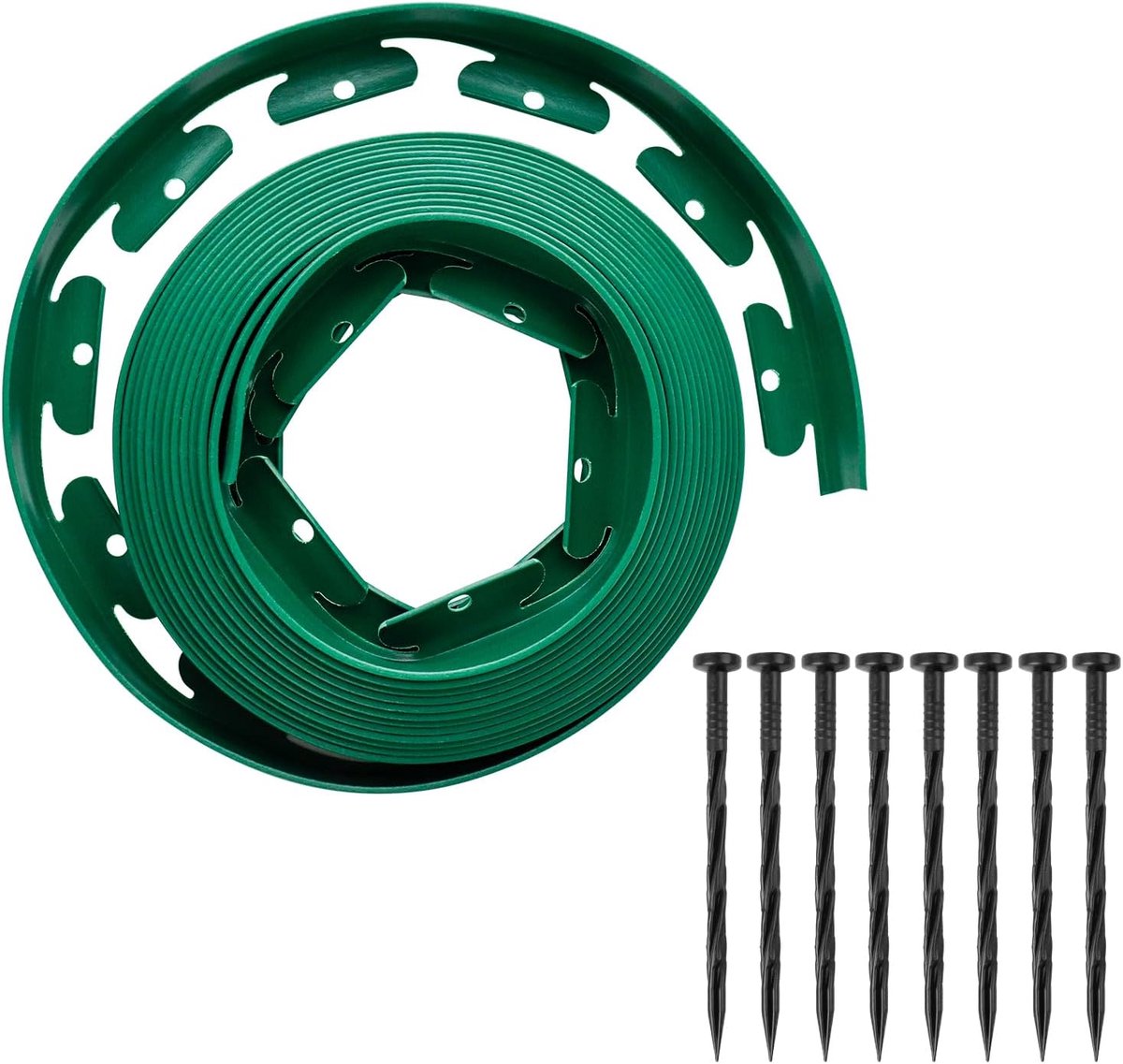 Lawn Edging, Green, 10 m Flexible Lawn Edge, L-Shaped Lawn Edge Strip with Nails, Root Block for Garden Design and - ShopVlot