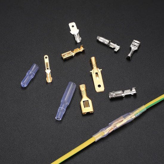 Draadconnectoren set 150PCS - niet-geïsoleerde vrouwelijke spade krimpconnectoren - 6.3mm, 4.8mm, 2.8mm - ShopVlot — afbeelding 2
