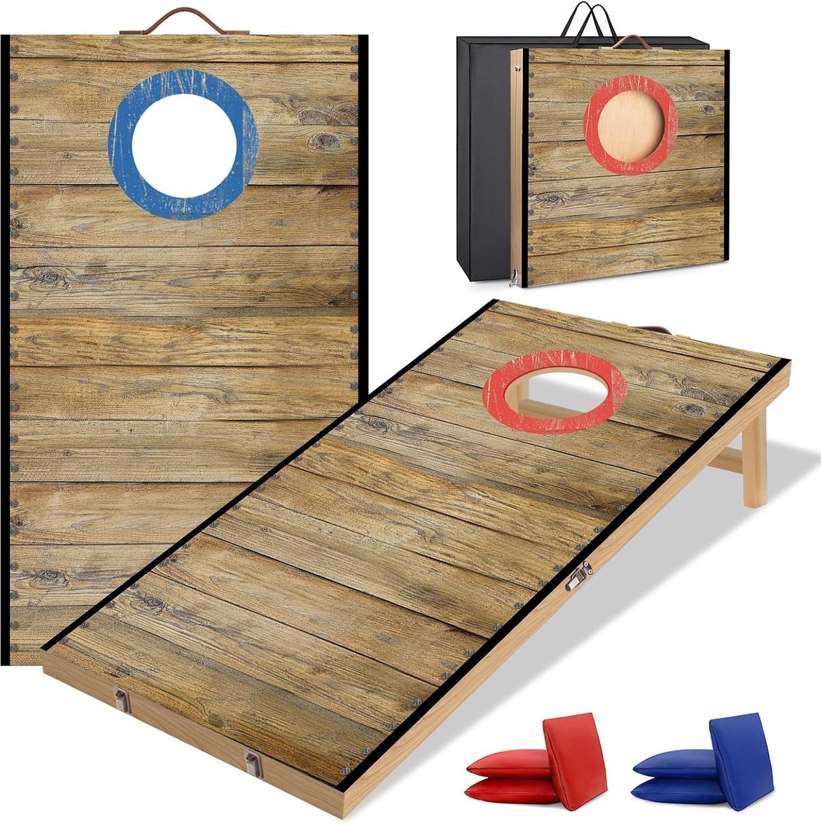 NZQXJXZ Cornhole playset 6 x 0.3 m with 6 beanbags and a carry bag - ShopVlot