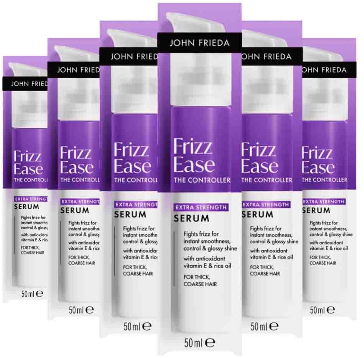 John Frieda - Frizz Ease Extra Strength Serum - 6 x 50 ml - Voordeelverpakking