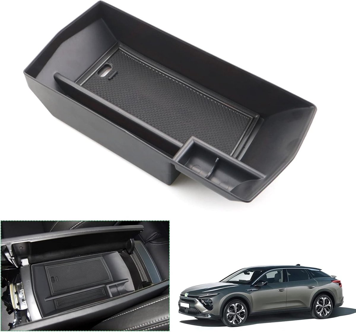 Center Console Opbergdoos voor Citroen DS 4 III 2021 2022 - Armsteun Organizer Tray en Handschoenenkast Accessoires - Zwart en Praktisch Design voor Extra Opbergruimte