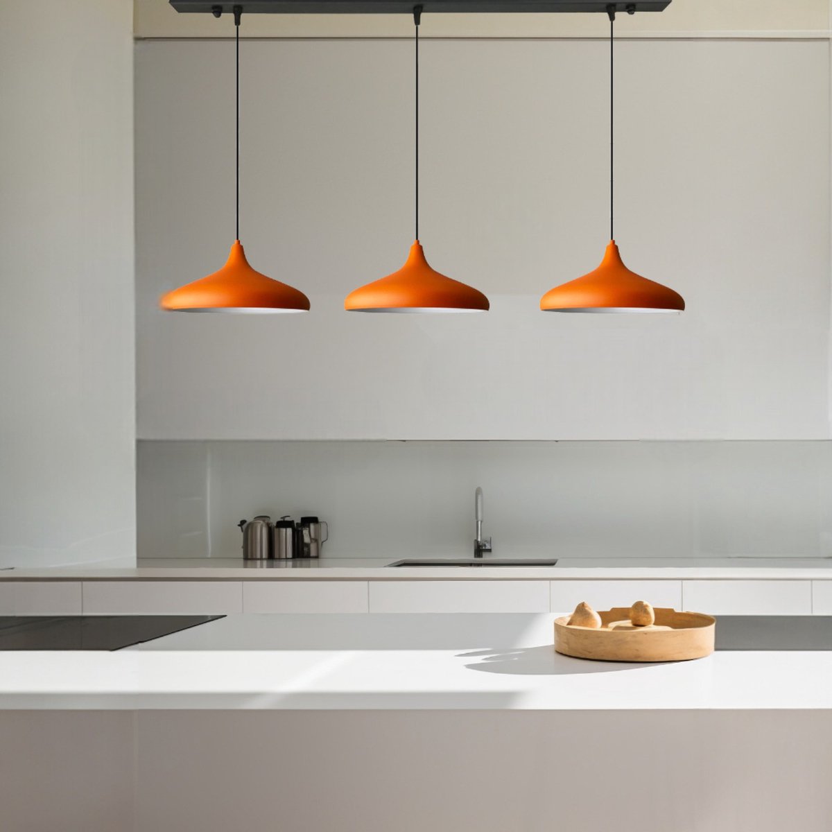 Bamyum Champion hanglamp, industriële Modern stijl, Ø35 cm, oranje metalen lamp