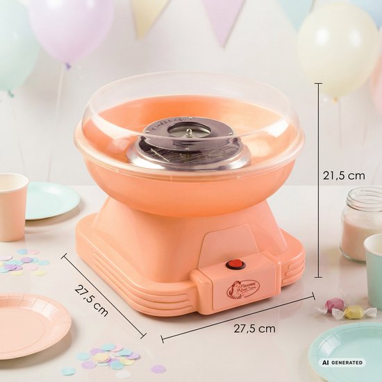 Bestron Suikerspinmachines - ACCM400PE - Cotton Candy - Incl. 10 stokjes & maatlepel - Oranje - 5 jaar garantie — afbeelding 4