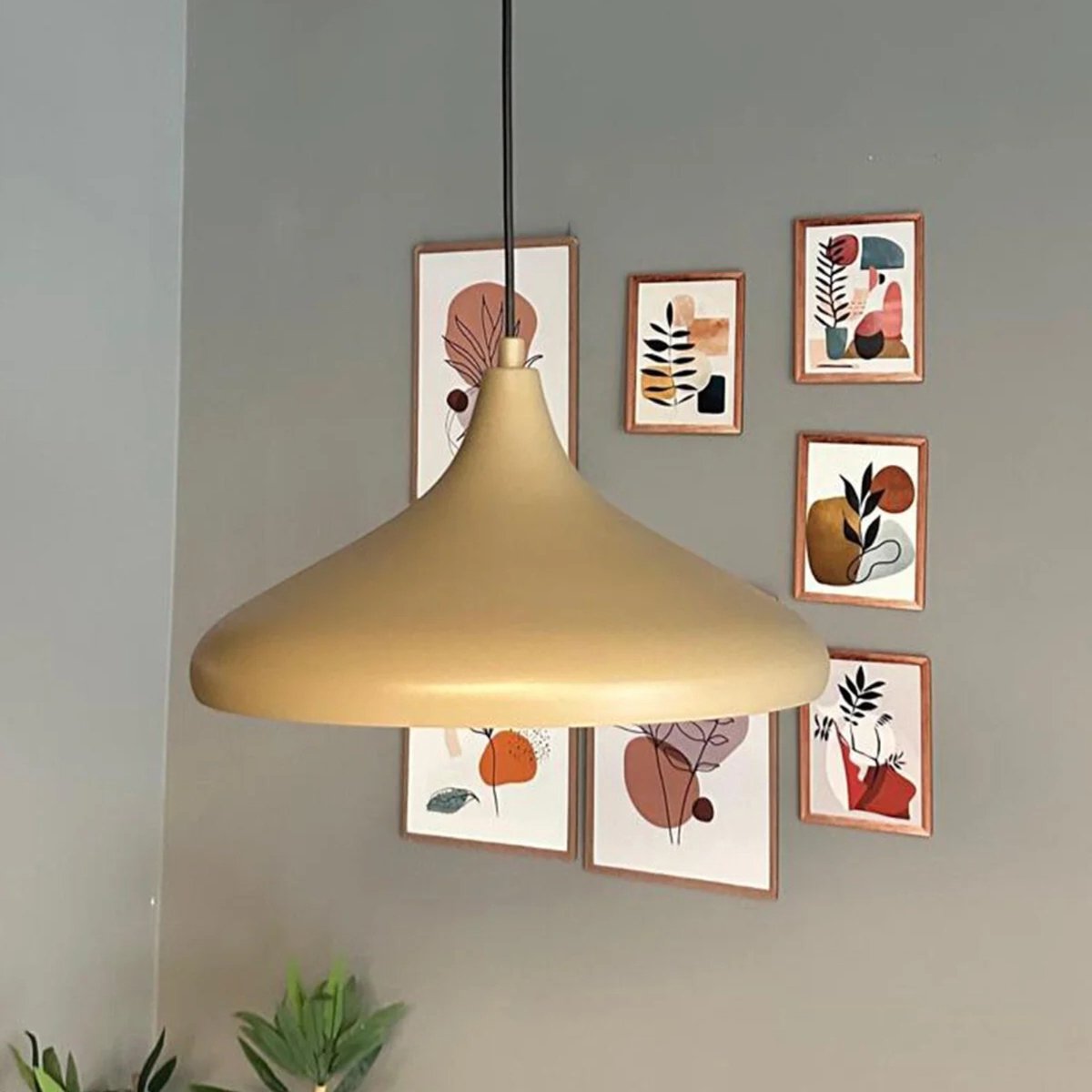 Bamyum Champion hanglamp, industriële Modern stijl, Ø35 cm, beige metalen lamp