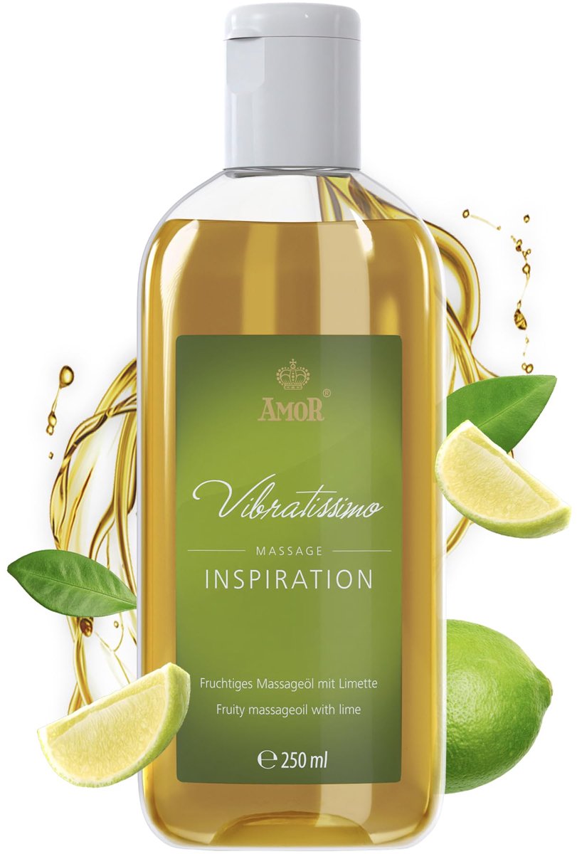 Vibratissimo 'Inspiration': massageolie, liefdesolie, lichaamsolie met een limoengeur