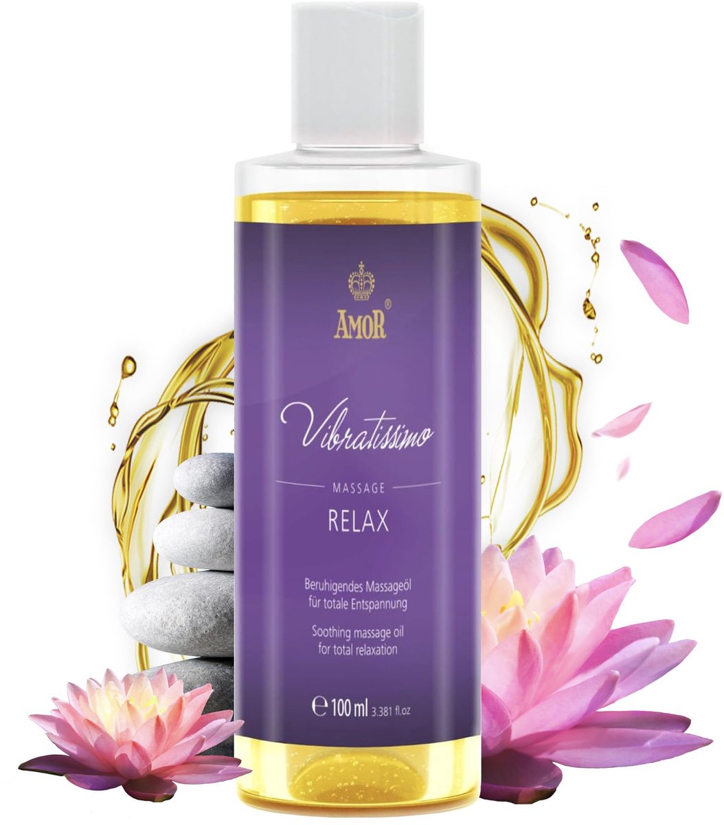 Vibratissimo 'Relax': verzachtende massageolie voor ontspanning, erotische liefdesolie, 100 ml