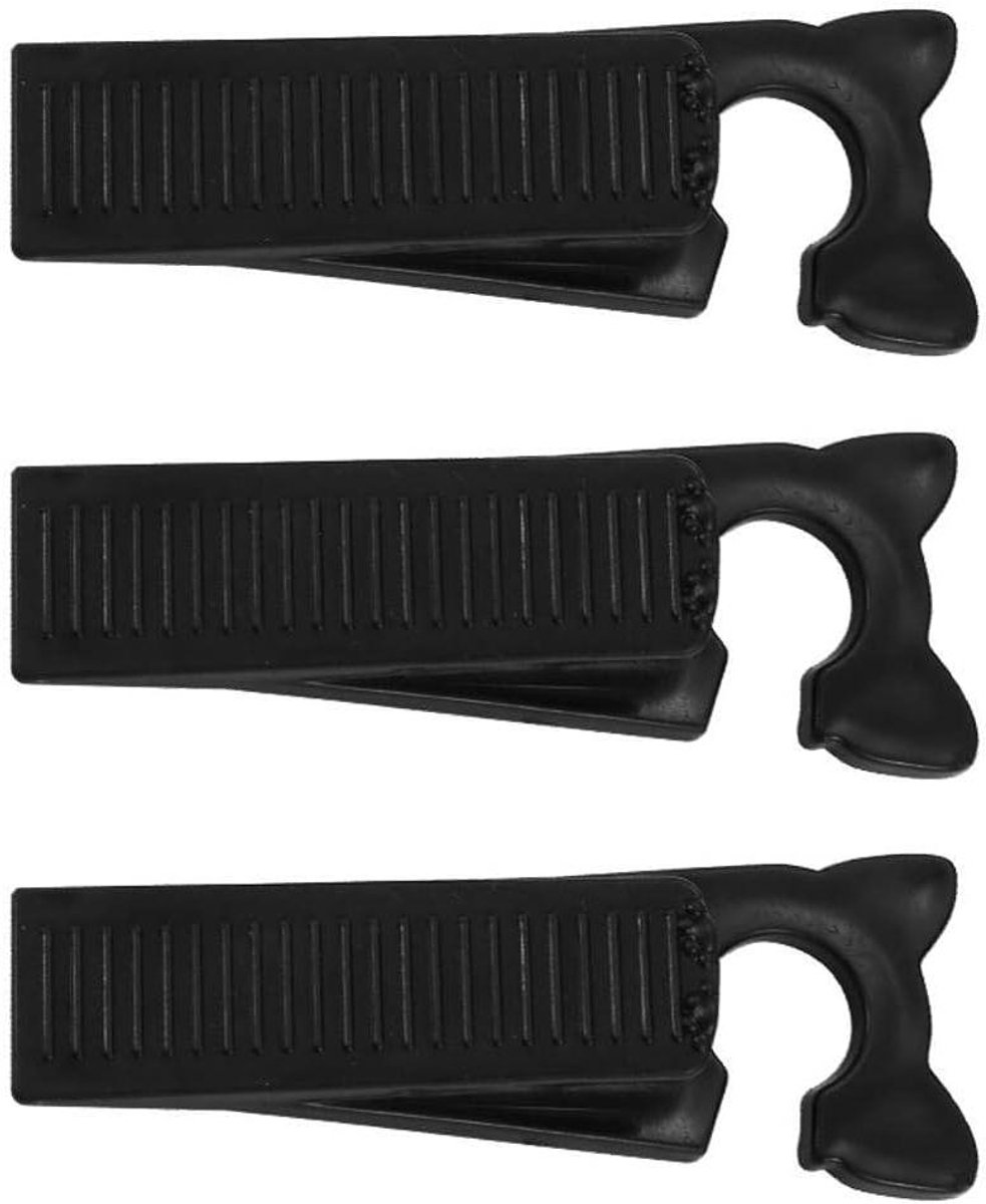 Deurwiggen - Deurstoppers - Vloerbescherming - Anti-slip - 3 stuks - Zwart