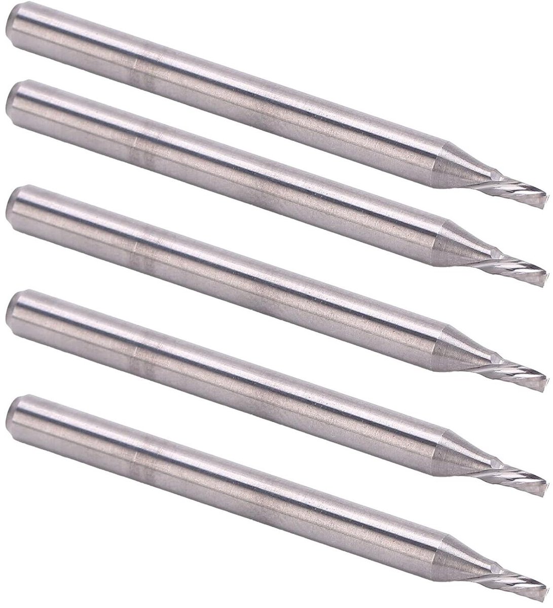 Vinger Frees Bits - Metaal Frezen - Metaal Bewerken - Enkele Spiraal - 5 stuks - Zilver