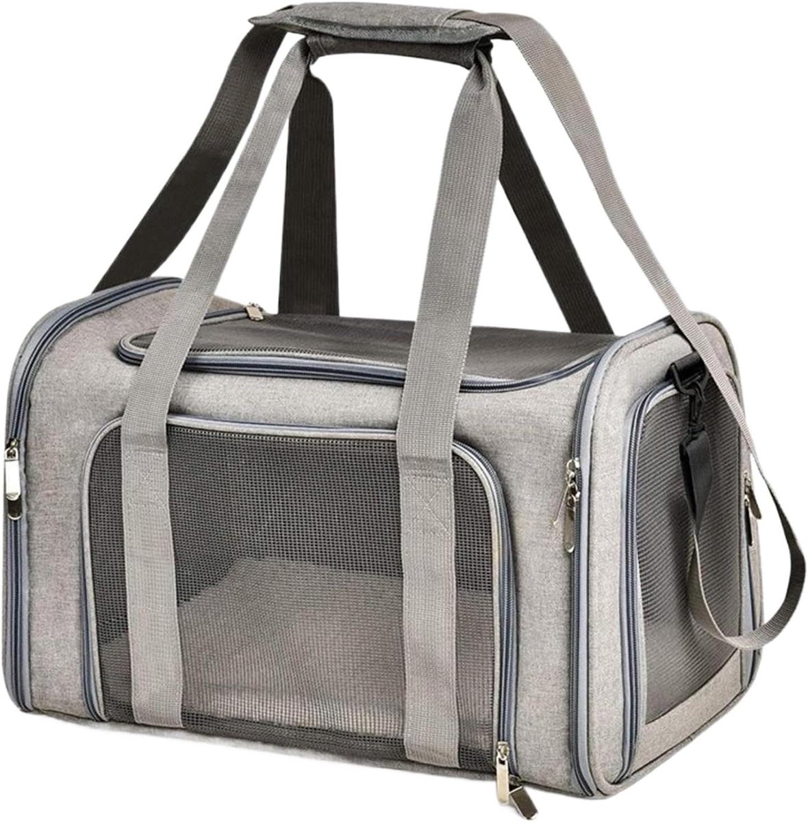 Kattentransporttas - Reistas Huisdier - Veilig Vervoeren - Ademend Mesh - 40x25x25 cm - Grijs
