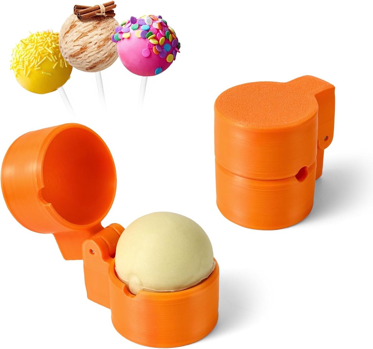 Tweedelige ronde taartvorm printset, 3D-geprinte bolvormige taartvorm.