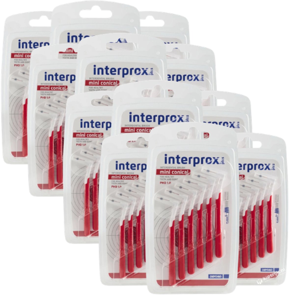 12x Interprox Plus Mini Conical PHD 1.2 Rood - 6 stuks