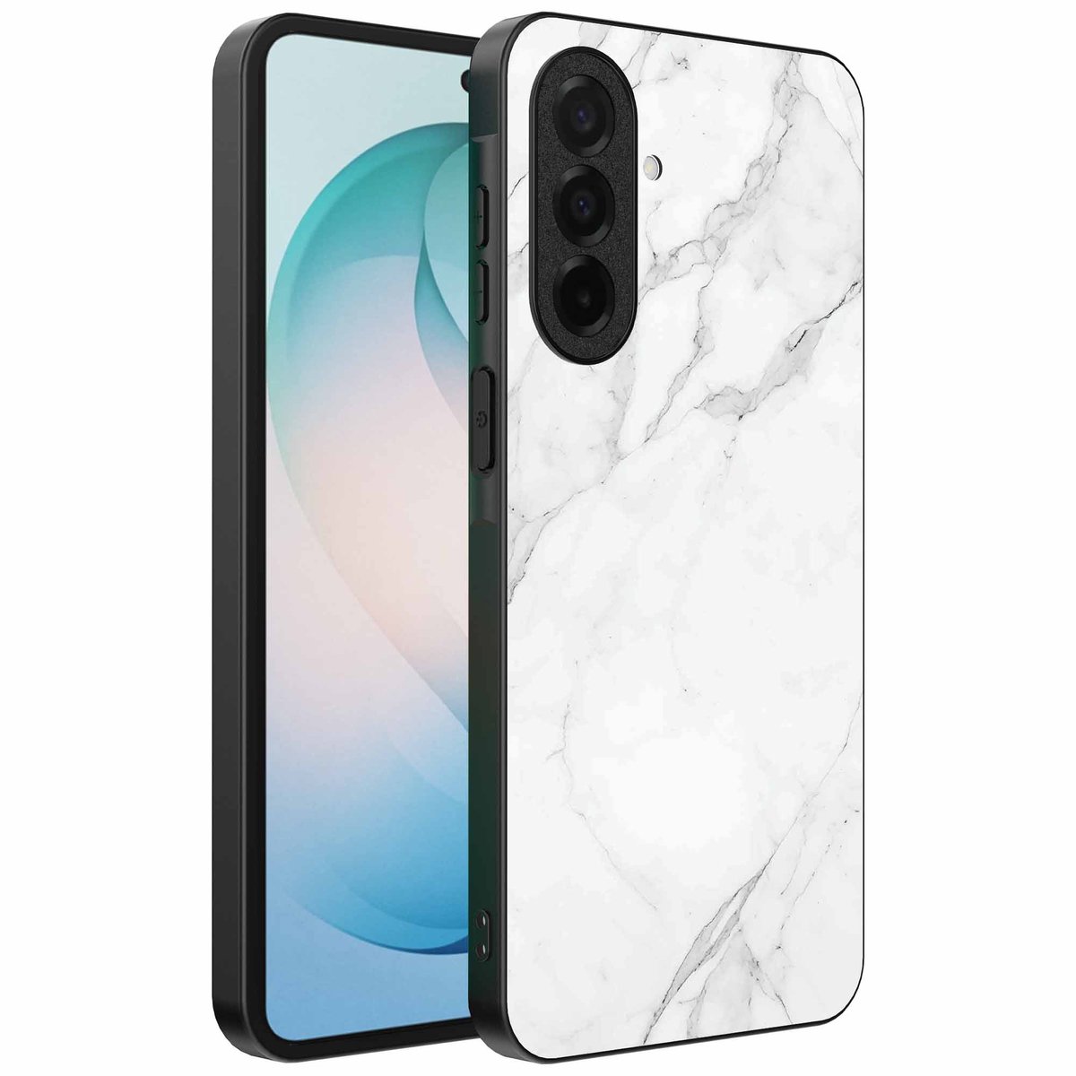 Geschikt voor Samsung Galaxy S26 Plus Telefoonhoesje met Wit Marmer Opdruk - TPU Backcover Case White Marble Design - Wit - Smartphonica geschikt voor Samsung Galaxy S26 Plus