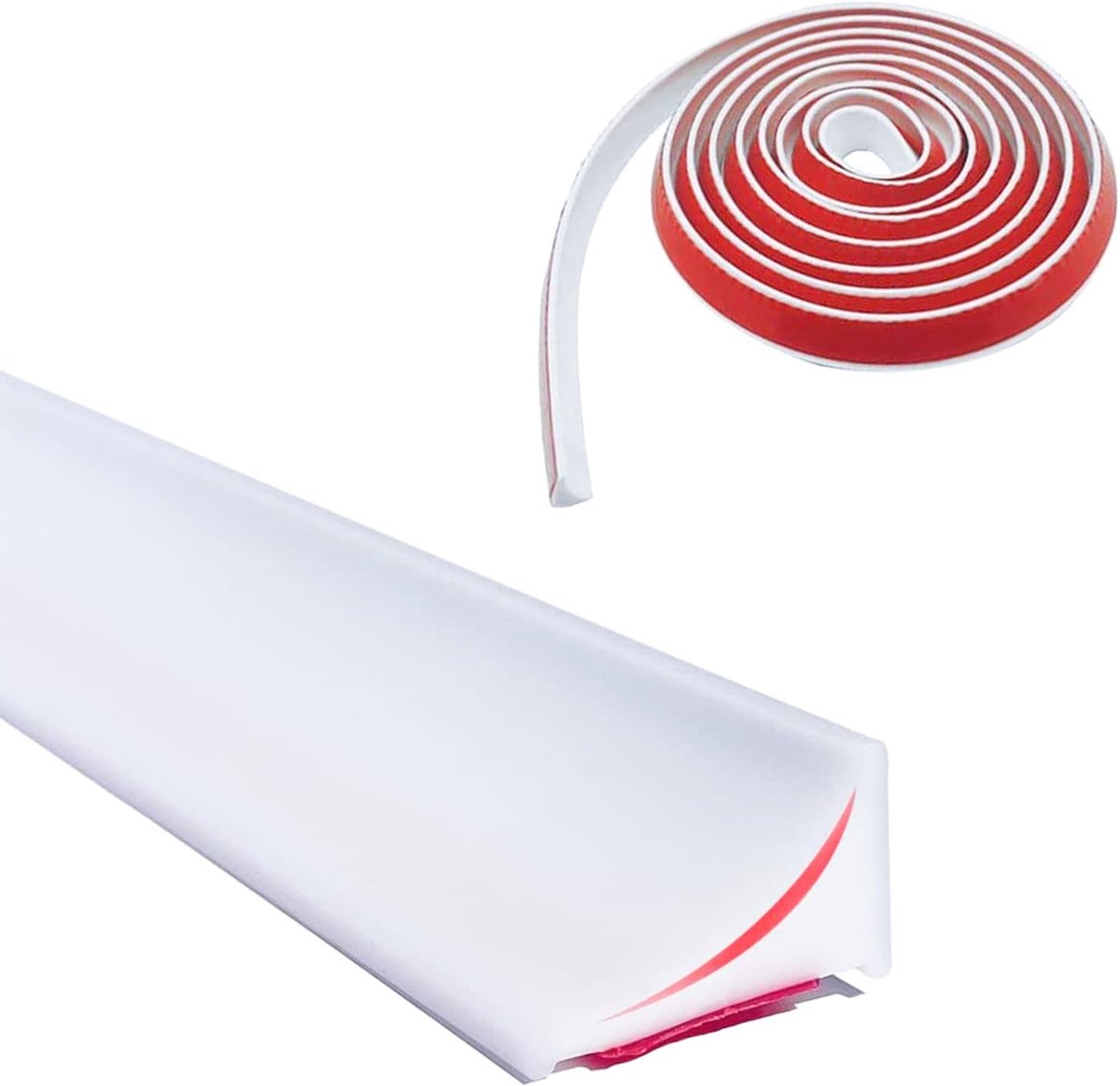 6 m x 20 mm zelfklevende douchestrip met siliconenrubber, zelfklevend, natte en droge scheiding, voor keuken, badkamer, wastafel, wit