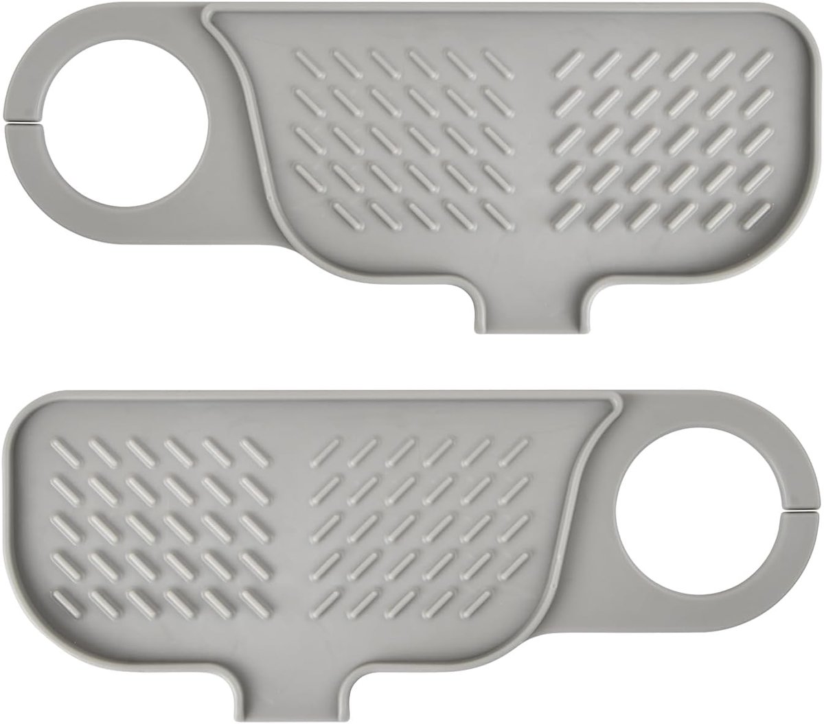 Spatbescherming voor de keuken, spatbescherming voor keukenkranen, gootsteenmat en wastafelbescherming voor kranen, patchwork, grote drainagepad voor kranen, grijs