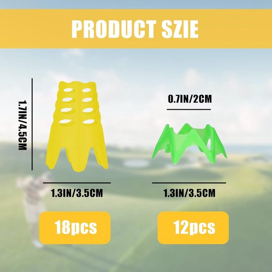 Tees, golfsimulator-tees, kunststof golf tees herbruikbaar, 2 maten kort en lang voor golfmat, kleurrijk winter tees golf voor golfcart bestuurders training tuin indoor outdoor — afbeelding 5
