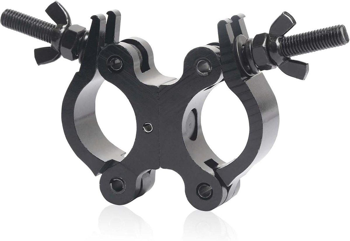 Verlichting Truss Swivel Coupler Klemmen voor Dj licht, 40mm-52mm Dual Swivel Buisklem, Type-O Klem Gebruikt voor Par Light, Spotlight en Moving Head (zwart)