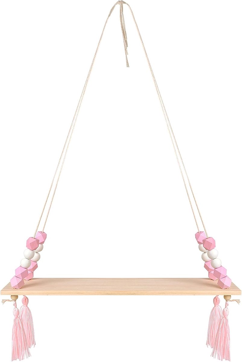 Houten zwevende planken - Scandinavisch design - Roze - Perfect voor planten en decoratie - ShopVlot