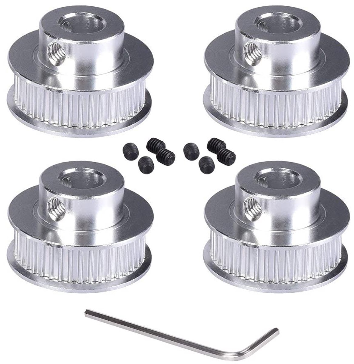 Timing Pulley Bore 40 Tanden 5/8mm Synchroon Wiel Aluminium voor Breedte 6mm 3D Printer Onderdelen (Pack van 4st)(40 Tanden Boor 8mm)