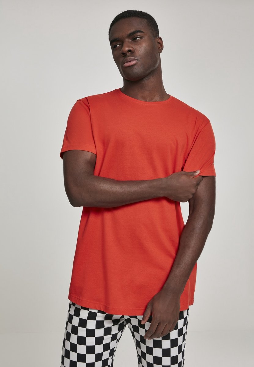 Urban Classics Shaped Long Heren T-shirt 3XL Oranje