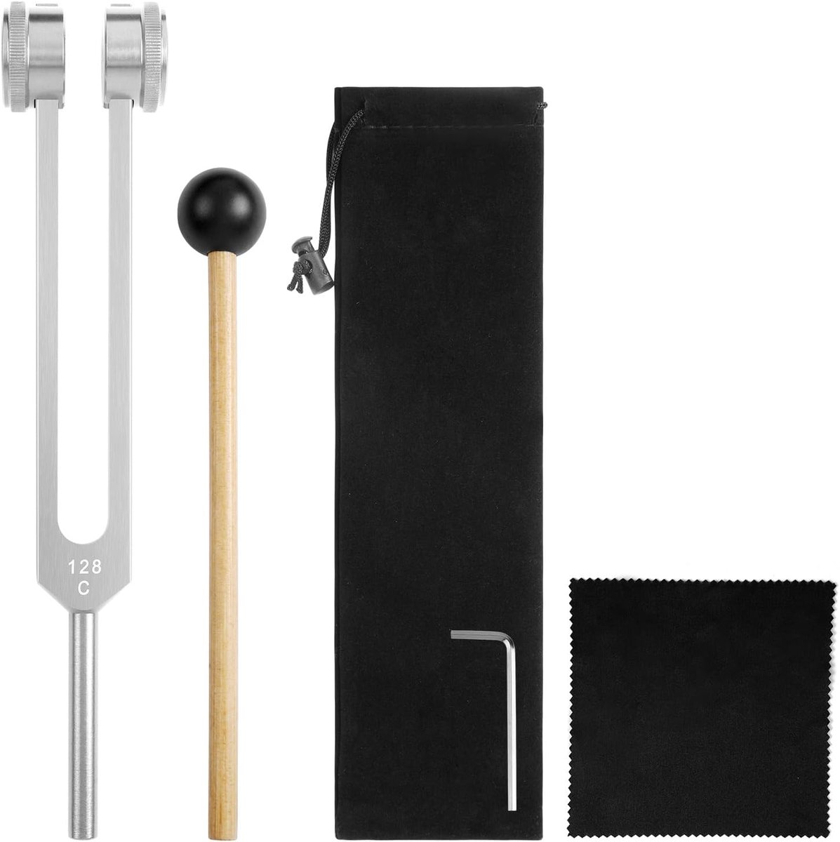 Stemvorken voor genezing 128 Hz, C-128 Frequentie Aluminium Legering Niet-Magnetische Stemvork, Lichaamsgewogen Stemvorken voor Chakra Genezing, Geluidstherapie, Stemvork Frequentie