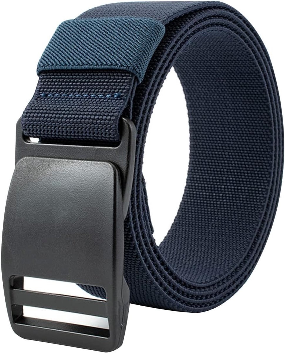 Werkriem voor heren - canvas stoffen riem heren, nylon singelband, metaalvrij, rekbaar en snelsluiting