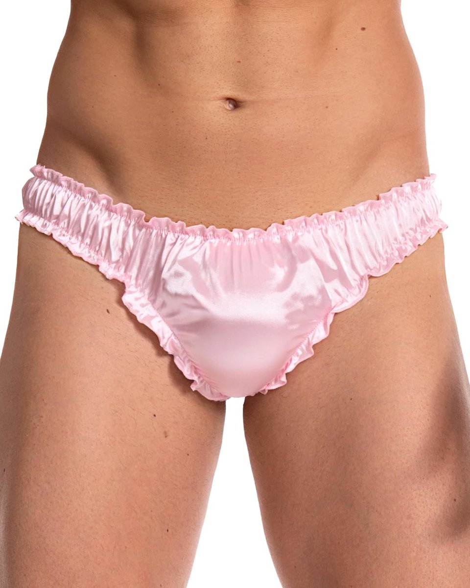 Sissy Satijnen Herentanga Ruches Ondergoed | Glanzende Stof, Smalle Zijkanten, Gerimpelde Middennaad, Lage Taillelijn, Maten S-XXL, 5 Kleuren