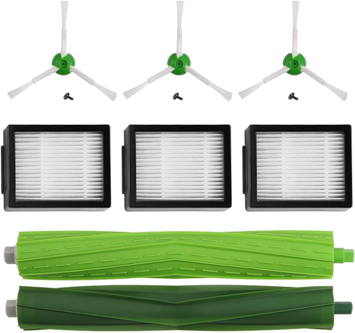 Accessoirespakket compatibel met Roomba E5 E6 i1 i3 i3+ i7 e5154 e5158 j7 - Complete set reserveonderdelen - Inclusief zijborstels, filters en vervangende verwijderingsrollen