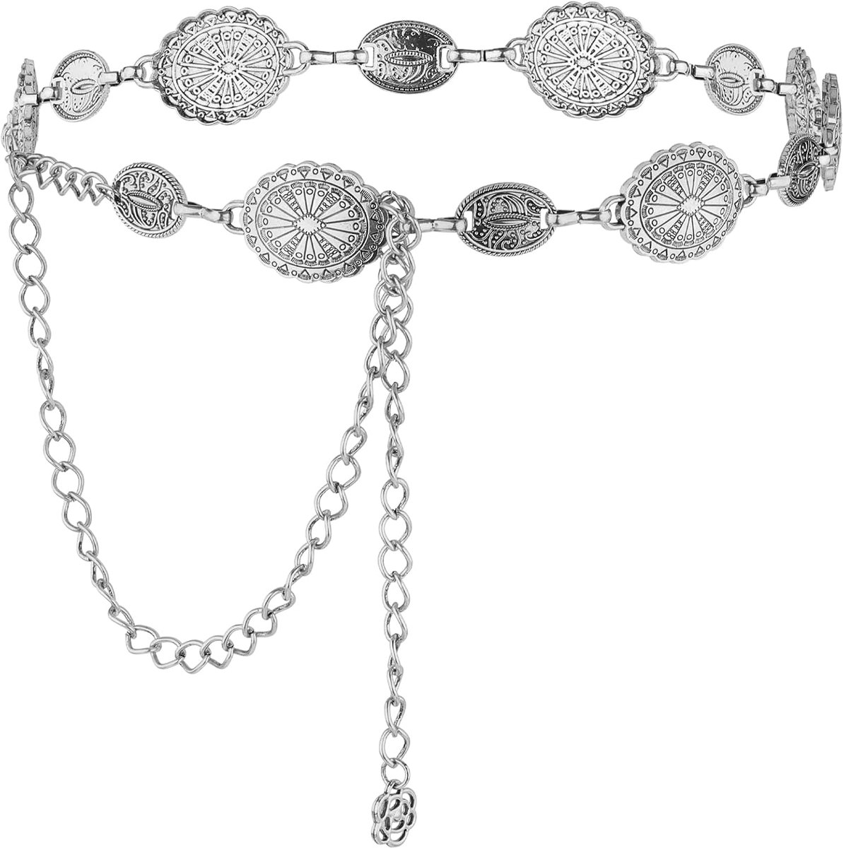 Vrouwen Verstelbare Ketting Riem Western Cowgirl Tailleband Skinny Vintage Jurk Riem Voor Concert Outfit
