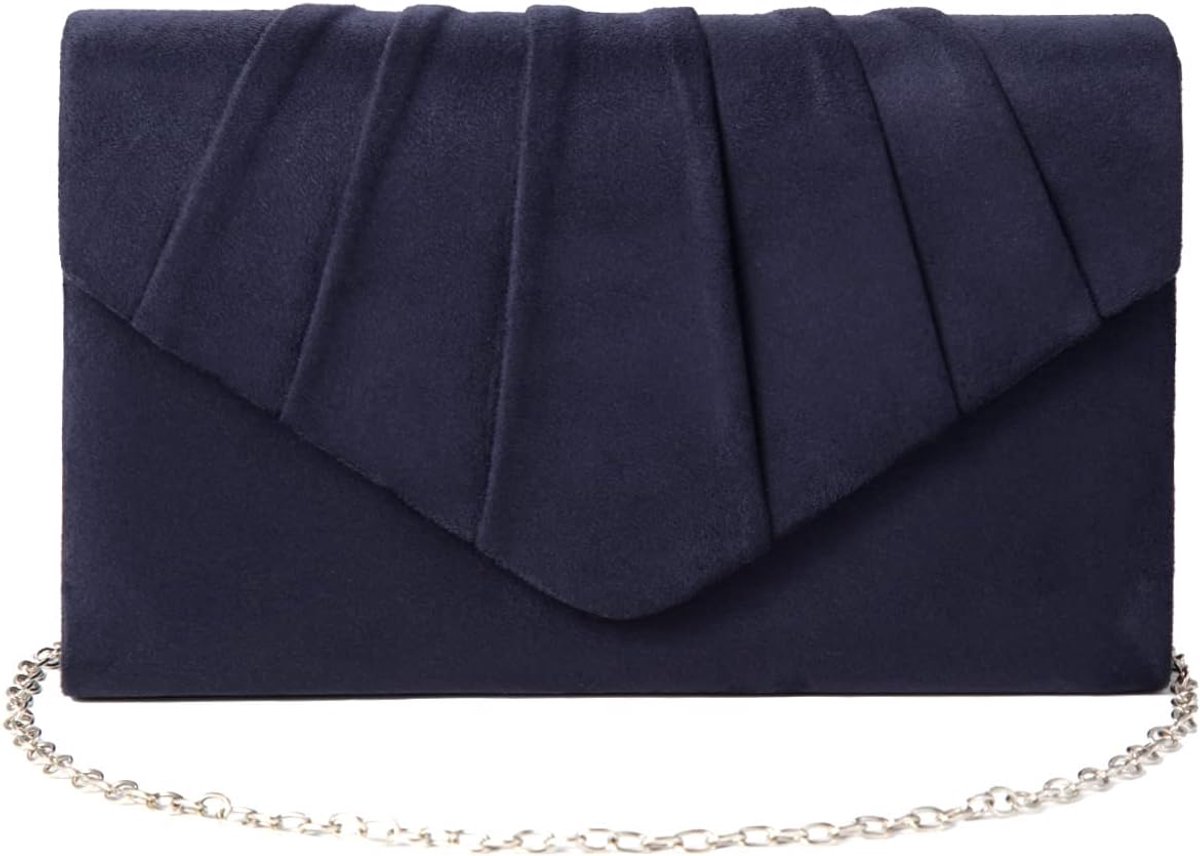 Avondtassen Clutch Portemonnee voor Vrouwen Handtassen voor Bruiloft Cocktail Prom Crossbody Schoudertas Faux Suede met Afneembare Ketting