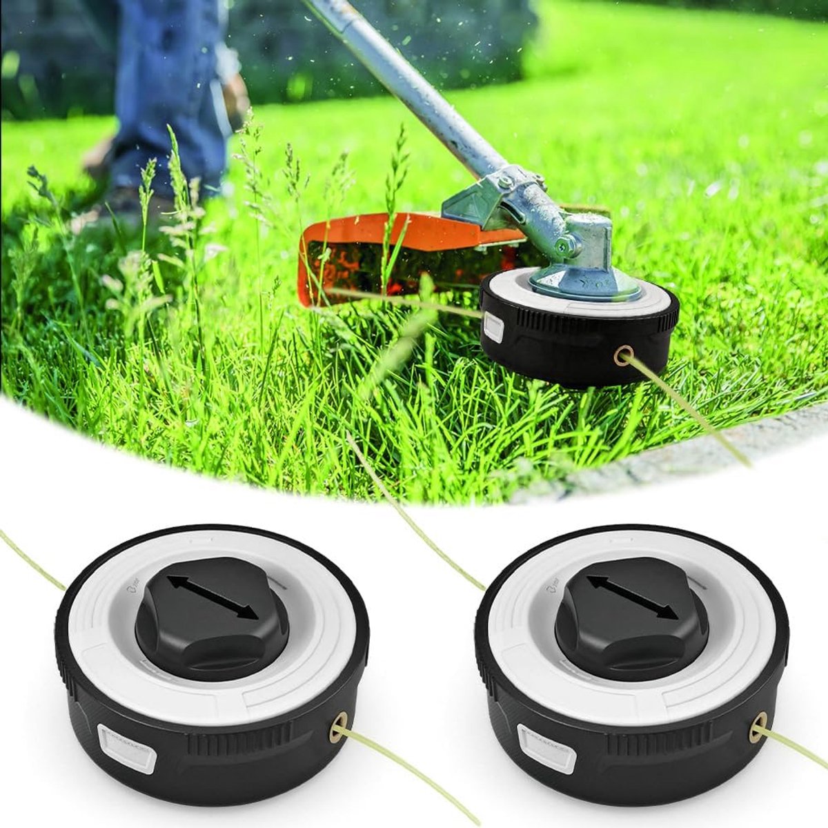 2 stuks Autocut C3-2 maaikop voor Stihl bosmaaier, trimmerkop, draadkop, reserveonderdelen, vervanging van maaikop Autocut C3-2 voor Stihl FSA 57, FSE 52 bosmaaier