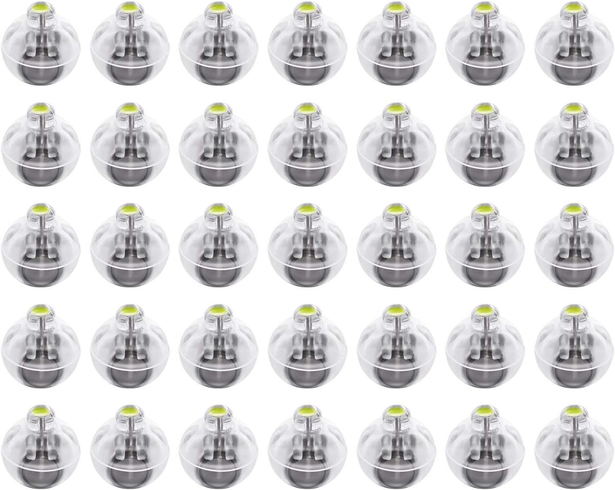 50 stuks mini-led-lichtballonnen, papieren lantaarns, gele lichtballamp voor kerstfeestdecoraties, Halloween