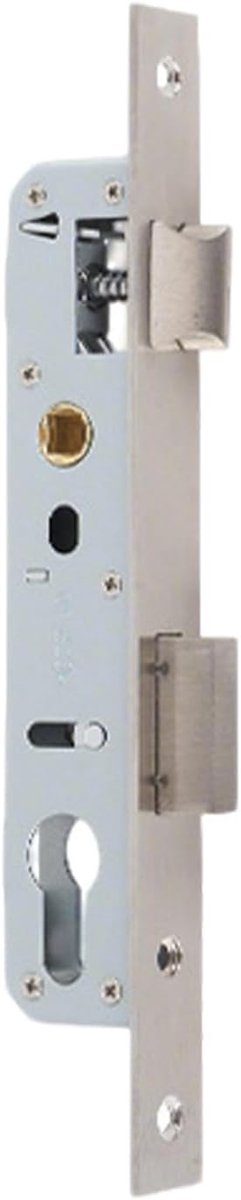 stalen buisframeslot 85 x 20 mm, insteekslot voor tuinpoort en metalen deur, doornmaat 20 mm, afstand 85 mm, DIN links/rechts, met U-tong en 2-hendelsluitsysteem (20 mm doornmaat)