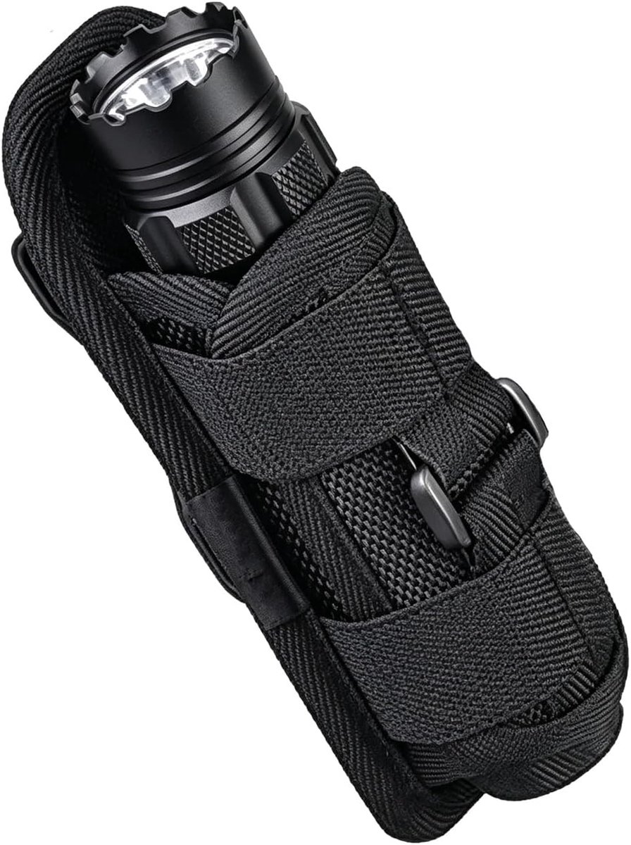 360 graden draaibare zaklamp tas, zaklamphouder, zaklamp holster, tactische riemtas, elastische nylonholster voor outdoor, camping, wandelen