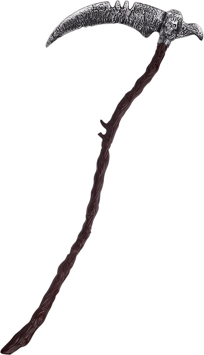 Halloween - Gebogen zeisenman voor volwassenen en kinderen, ca. 123 cm, griezelige Grim Reaper skelet, sikkel, Halloween-accessoire, demonteerbaar, wapenaccessoires voor carnaval, cosplay