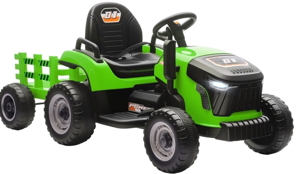 COVREO Elektrische kindertractor 139 x 58 x 55 cm groen, kunststof