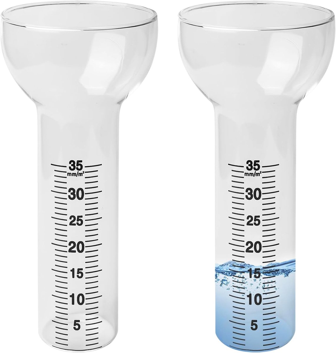 Regenmeters, vorstbestendig, 35 mm, reserveglas, regenmeter, vorstbestendig, zaklamp, regenmeetbuis met schaal, trechtervormige regenmeetinstrumenten voor outdoor tuingereedschap