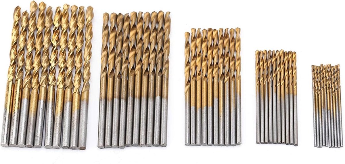 50 stuks mini handboren tool, vijf soorten hoge snelheid staal plating rechte handboor voor metaal, hout boor sets kleine boor.