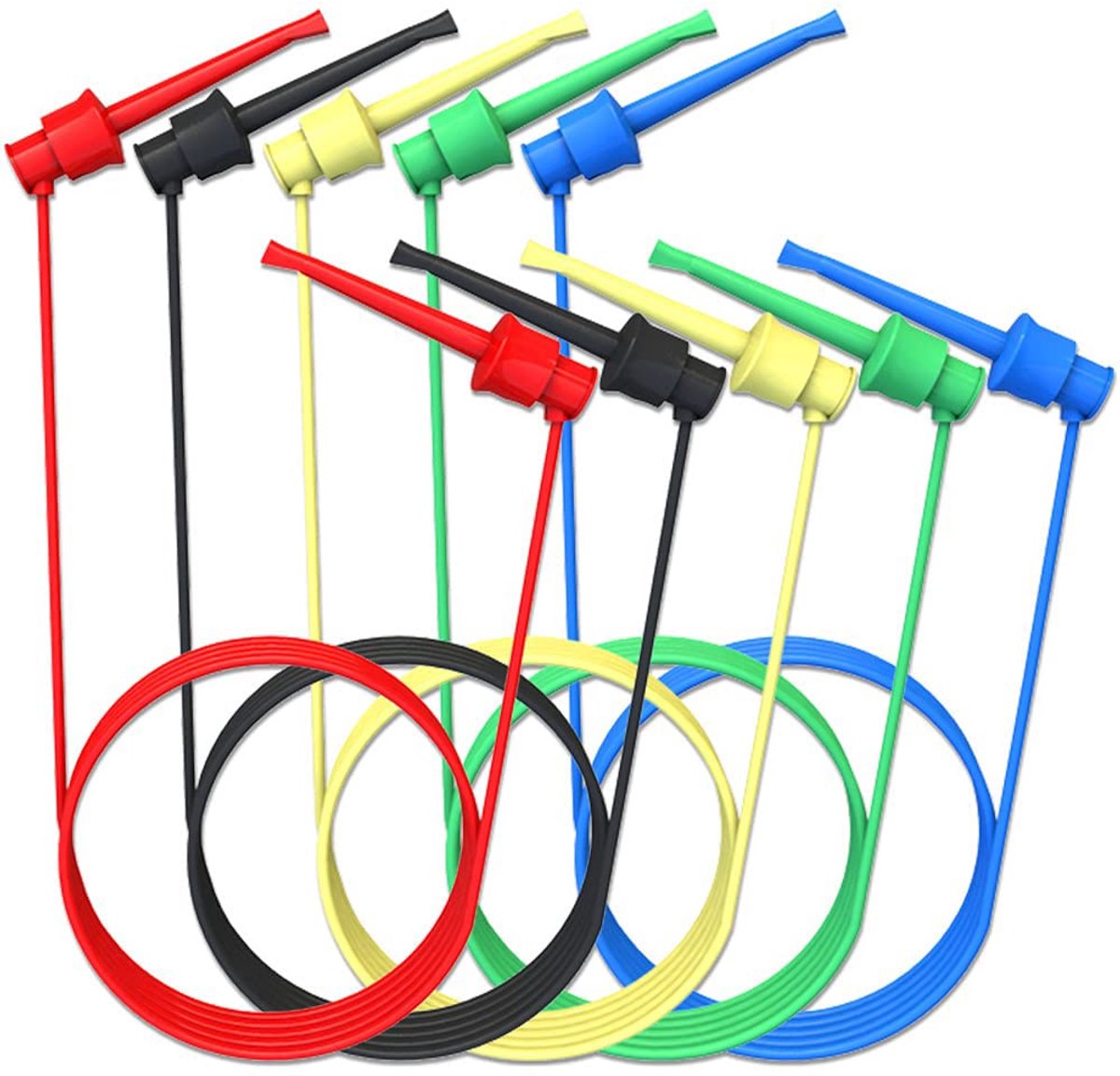 5 St Minigrabber naar Minigrabber Testkabels Draden Dubbele IC-Testhaken Clips Sonde Siliconen Meetsnoeren voor Elektronisch Testen