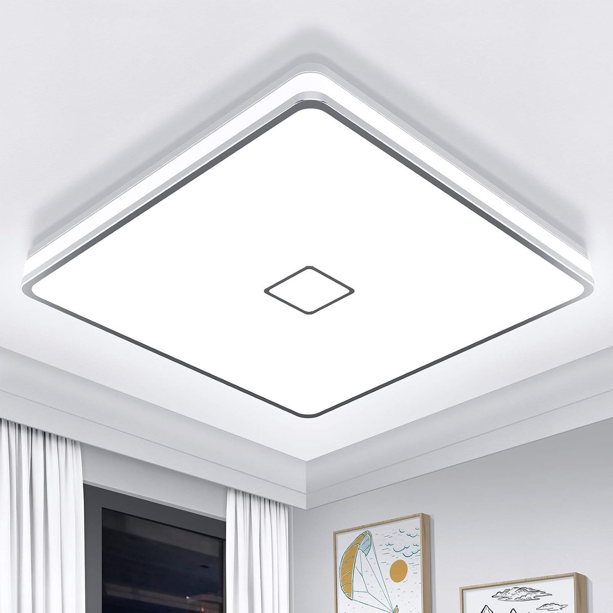 Plafondlamp Airand badkamerlamp LED 24 W IP44 waterdicht Ø 32,5 cm voor badkamer woonkamer keuken 2050LM badkamer gang 5000K koud wit