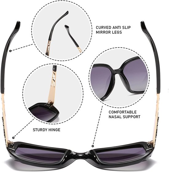 4 Stks Vrouwen Grote Vintage Mode Dames Zonnebril UV400 Oversized Gepolariseerde Zonnebril — afbeelding 2