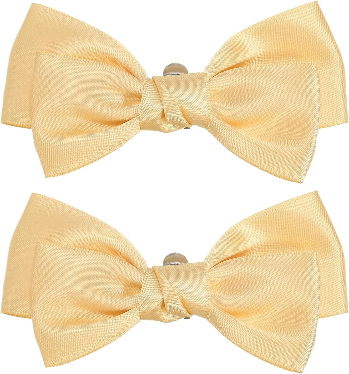Dames Bow Schoenclips, 2 Stuks Satijn Elegant Afneembare Bowknot Schoenclips, Schattig Versiering Schoengesp voor Decoratie Bruiloft Feest Geel